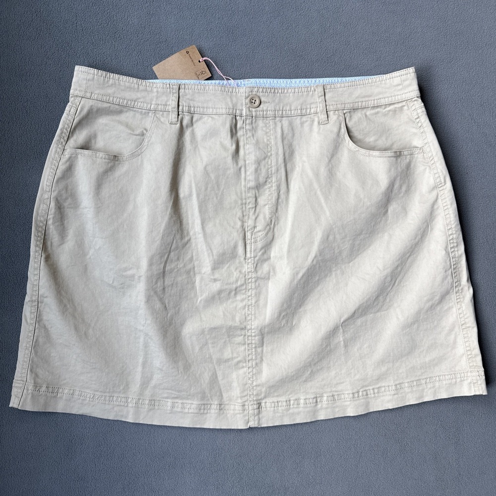 Boden Skirt Womens US16 18 Beige Nell Chino Straight Fit Mini UK20 Cotton Blend